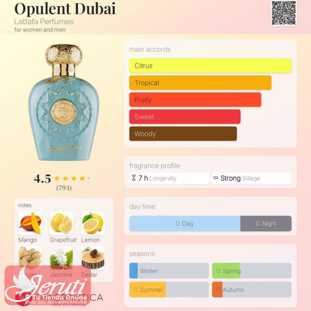 Lattafa opulento Dubai femenino 100ml