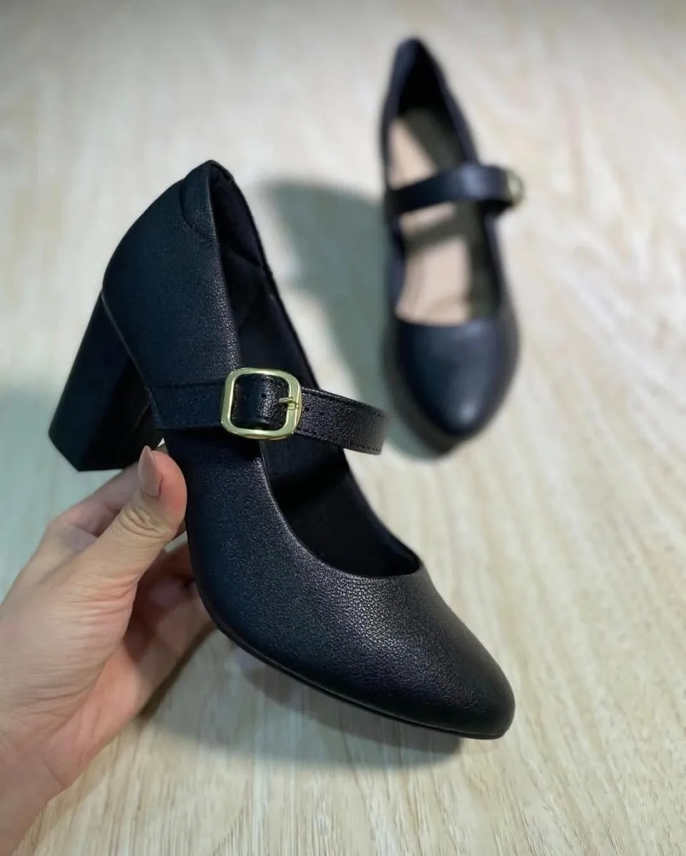 Scarpin Mary Jane tacón bloque